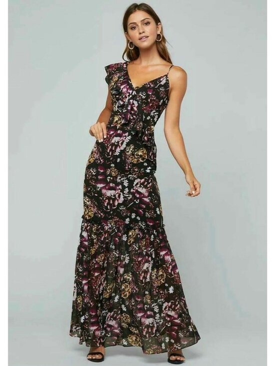 bebe Dresses & Skirts - Bebe Womens new splendid garden black purple floral tank long maxi dress 0 Xxs